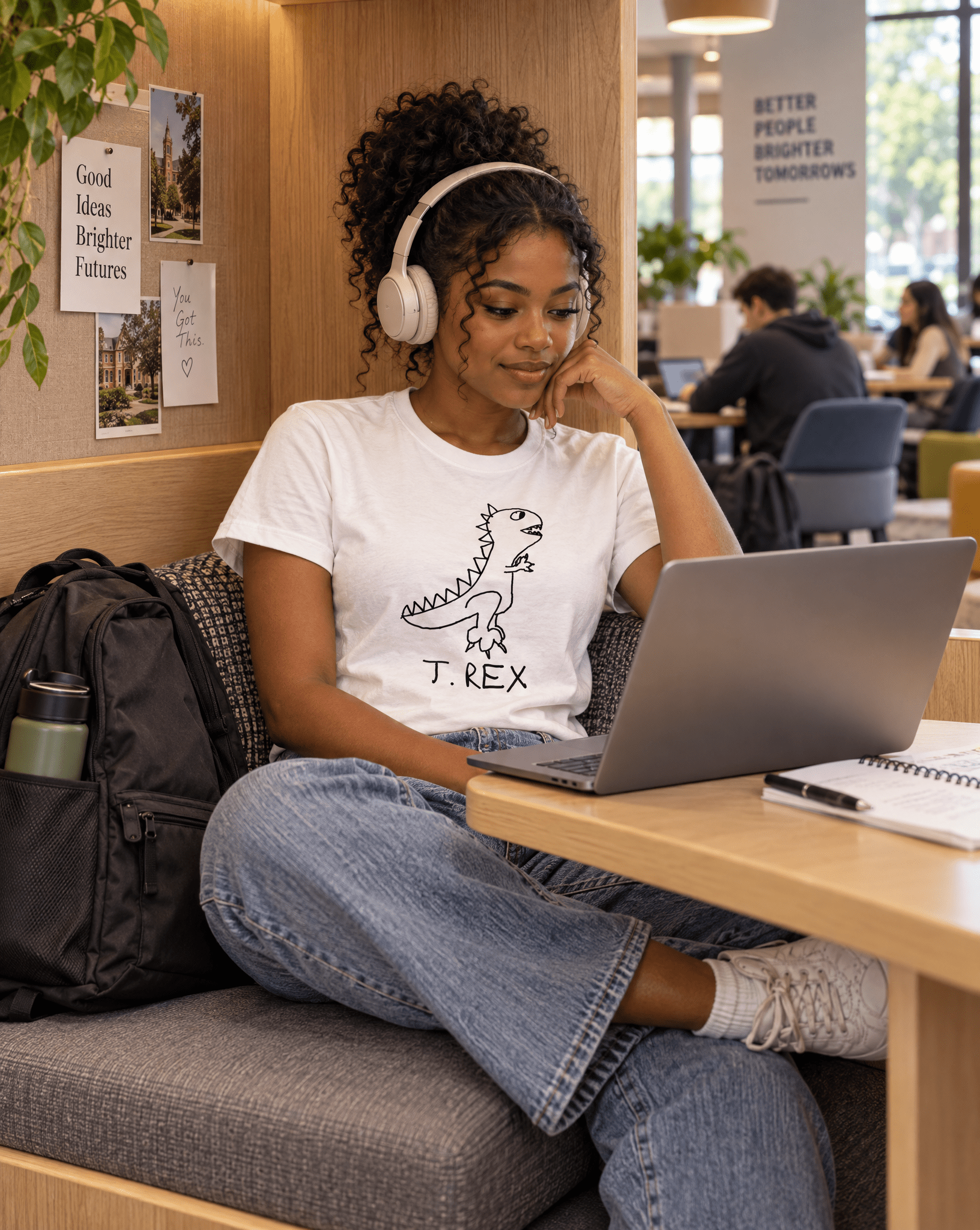 Sep 29 t. rex women's tee — student center lifestyle photo