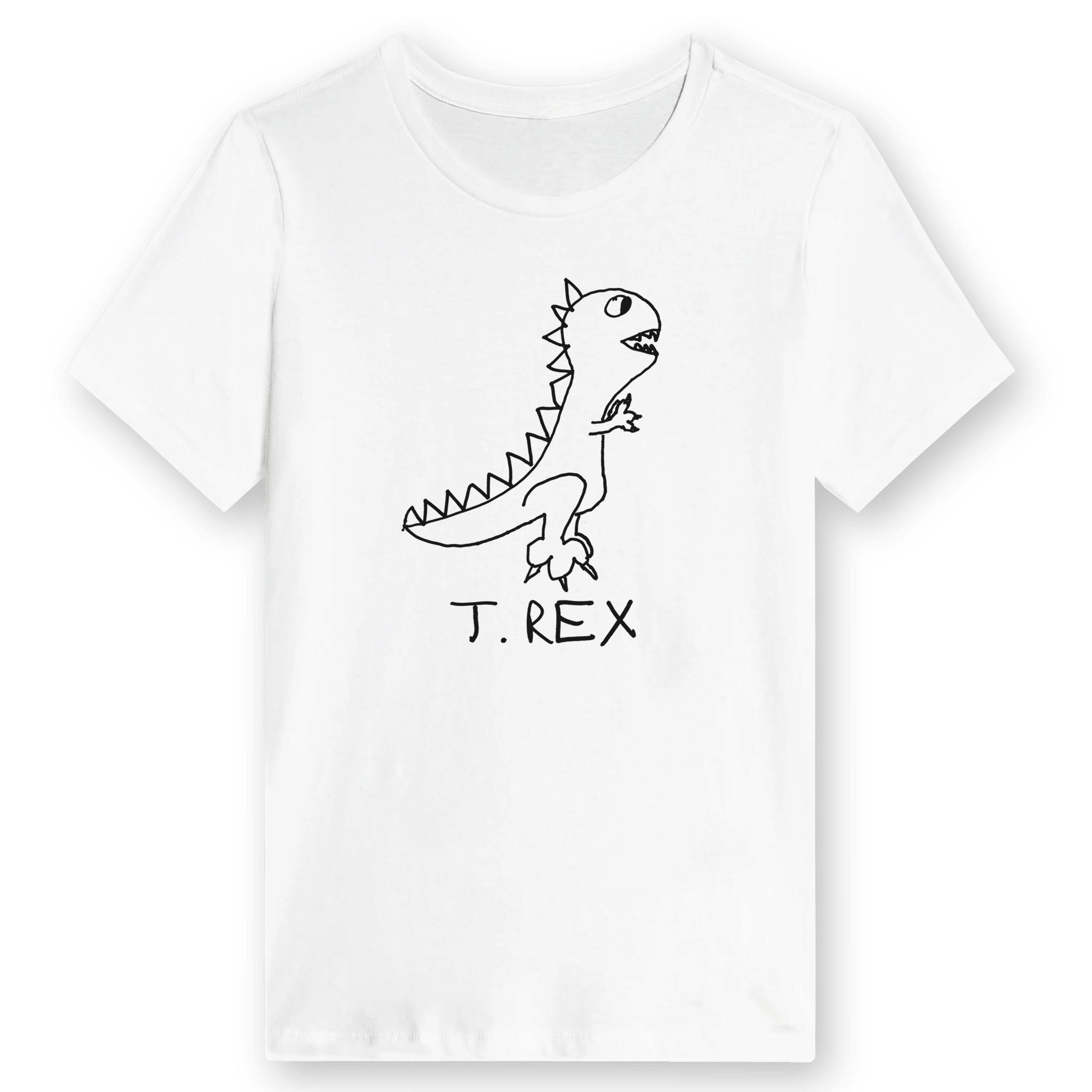 T. Rex - Women’s Tee in white with soft drop shadow