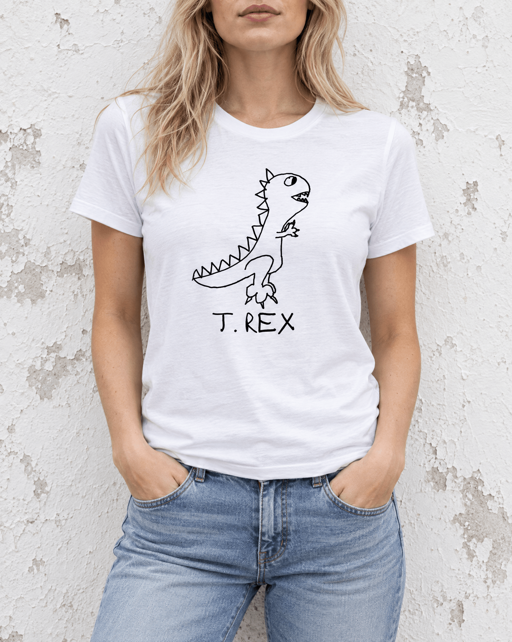 Sep 29 t. rex women's tee — urban torso lifestyle photo