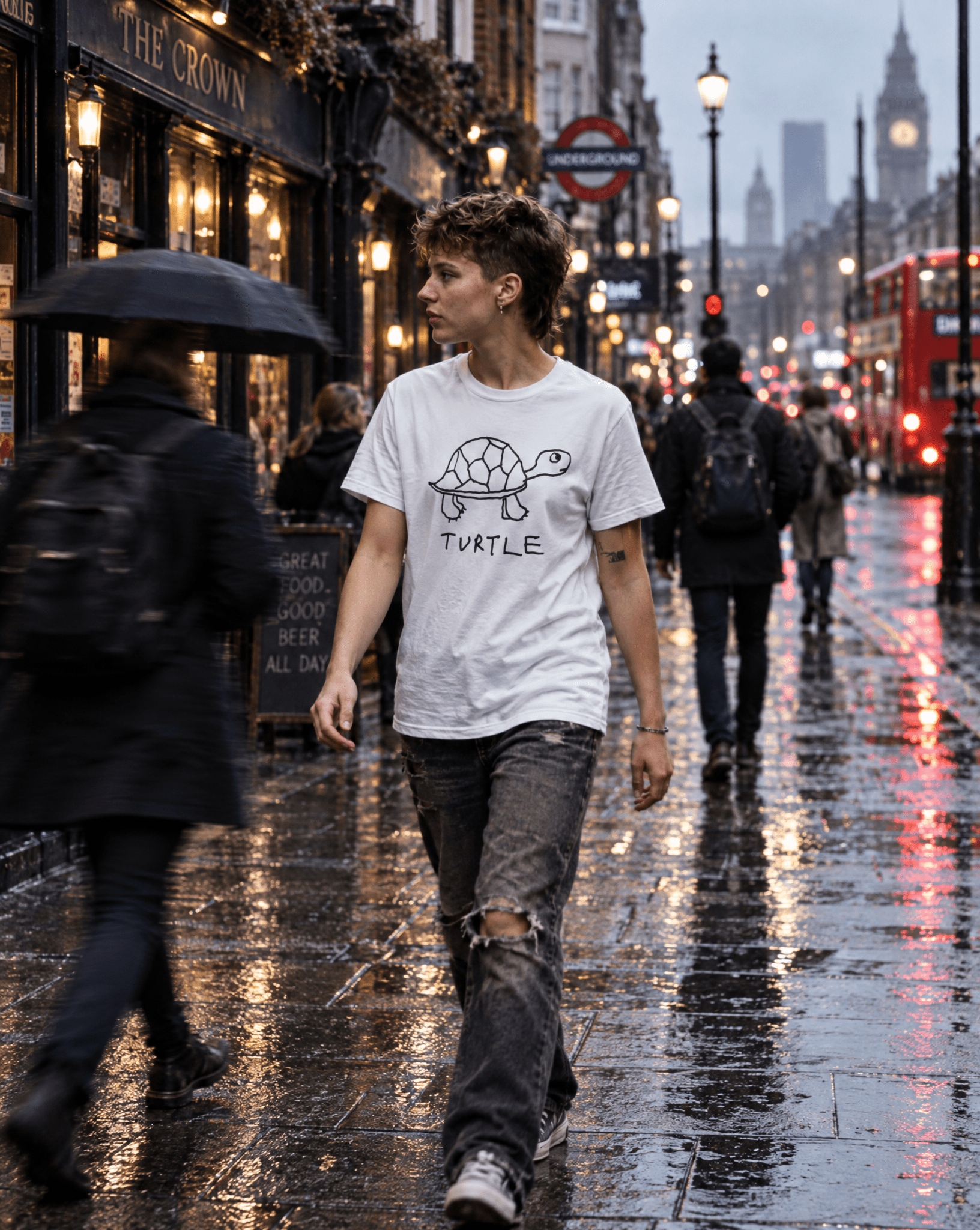 LoFi Turtle Classic Tee lifestyle photo — street