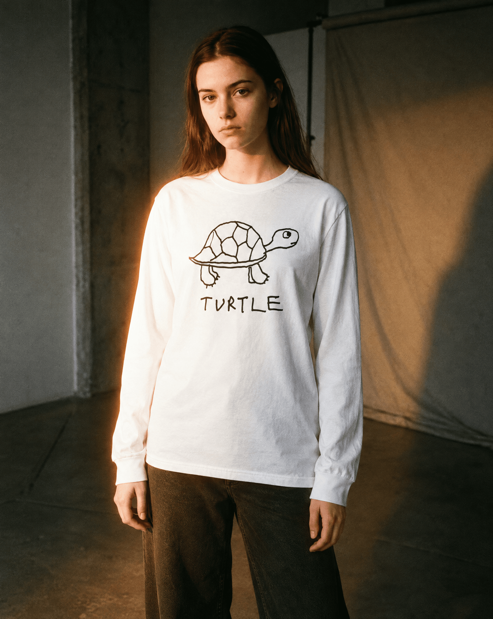 LoFi Turtle Long Sleeve Tee lifestyle photo — raw studio