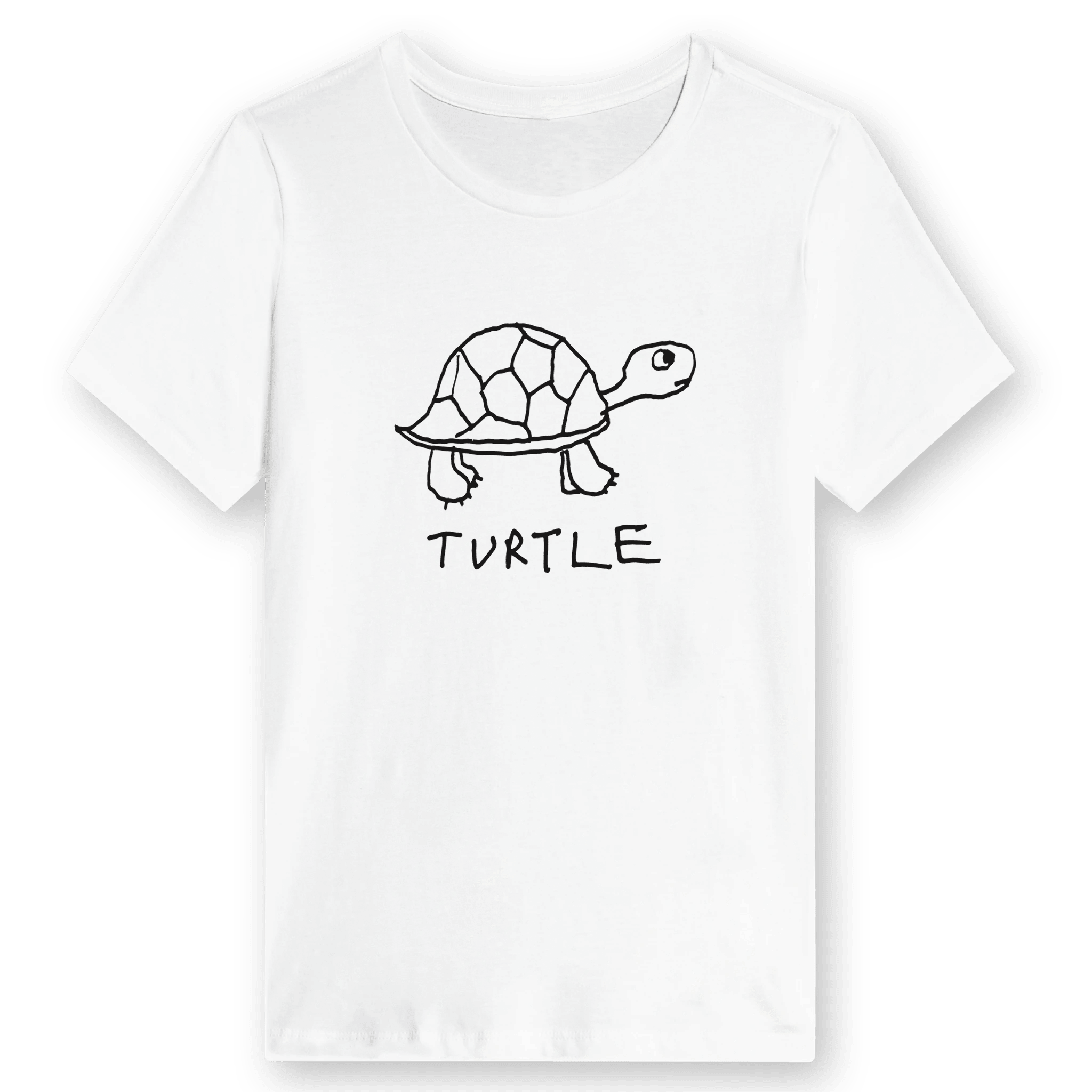 Turtle - Women's Tee in white with soft drop shadow