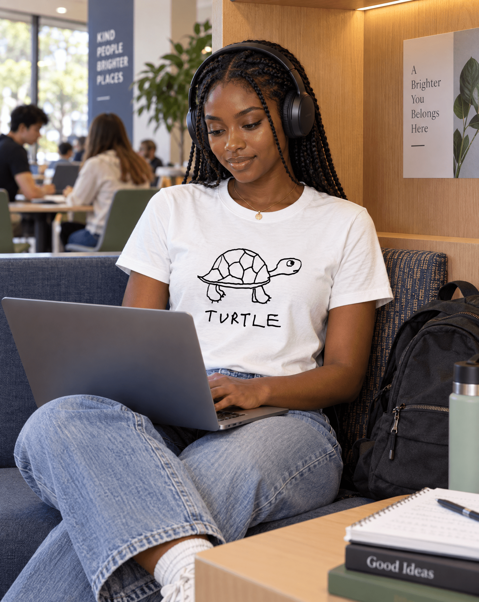Sep 29 turtle women's tee — student center lifestyle photo