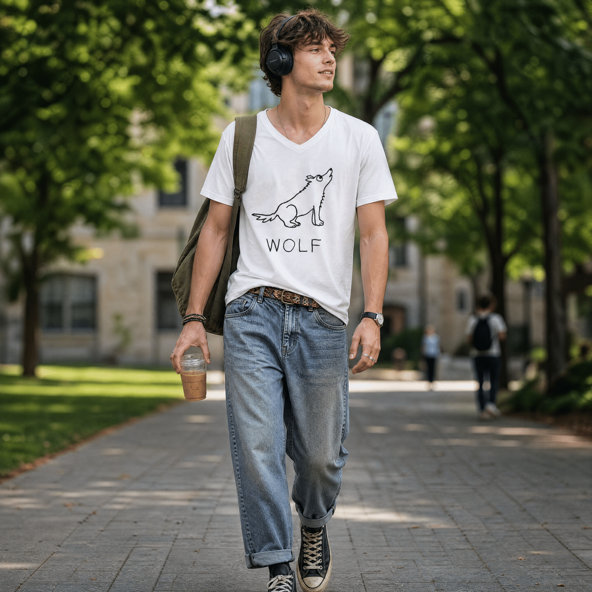 Wolf - V-neck Tee