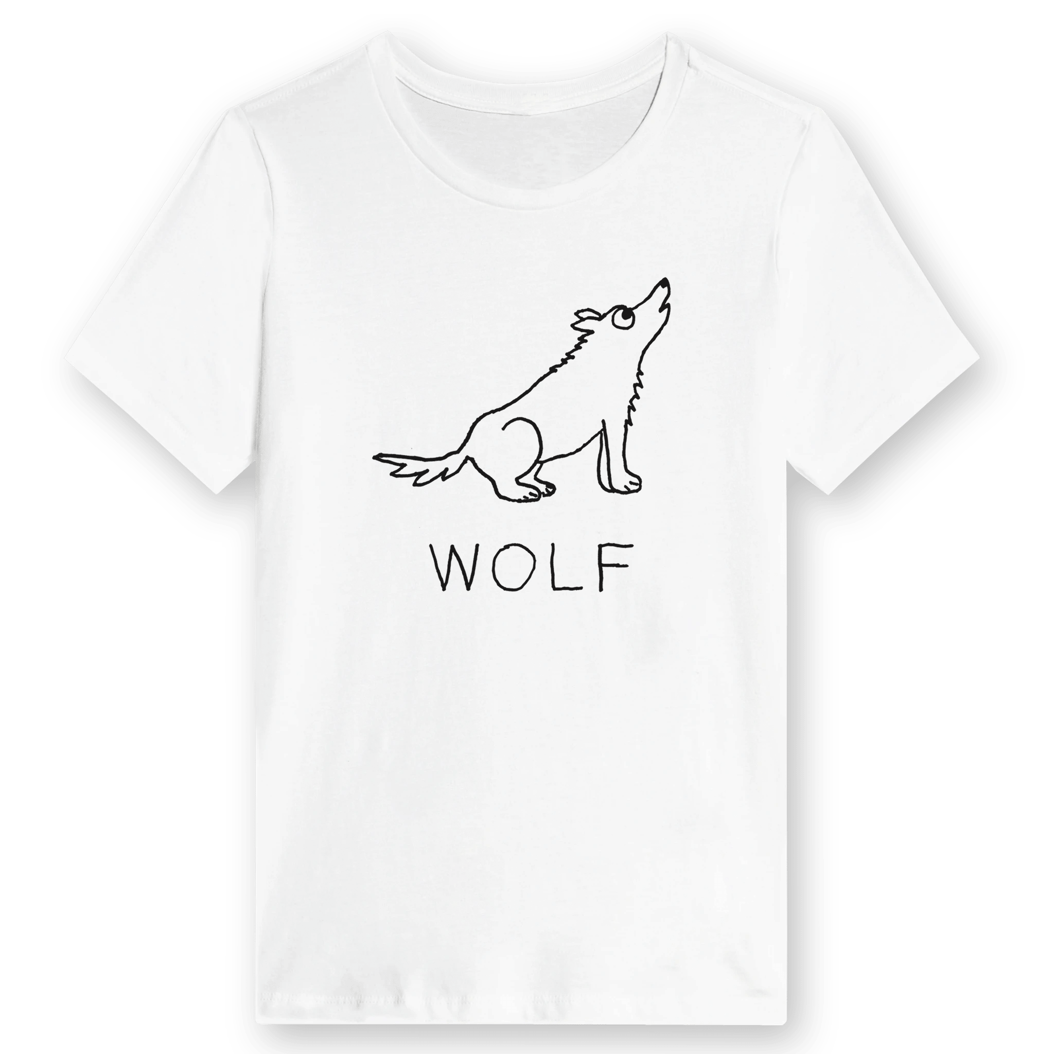 Wolf - Women’s Tee in white with soft drop shadow