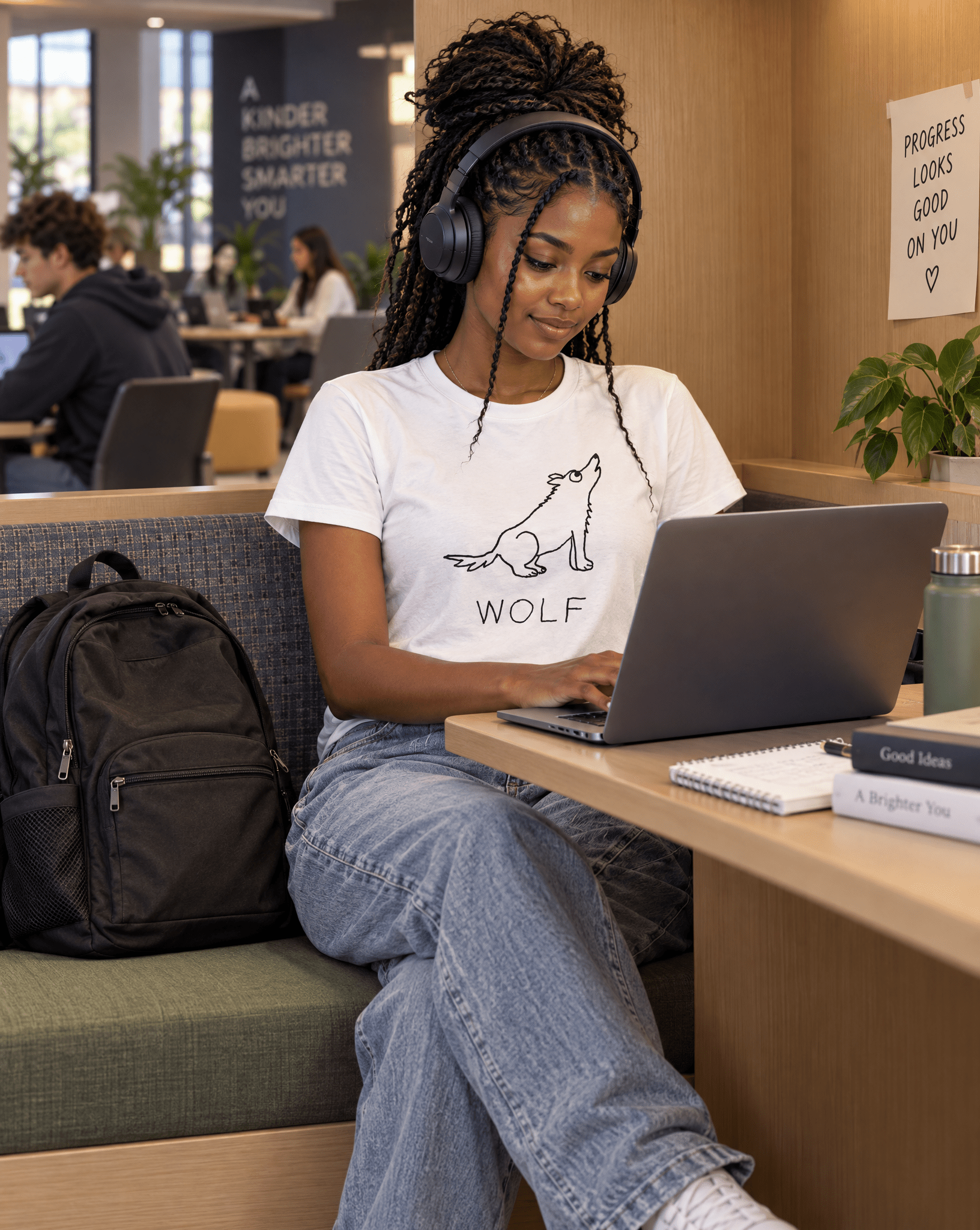 Sep 29 wolf women's tee — student center lifestyle photo