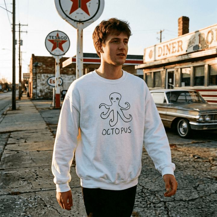 Octopus - Crewneck Sweatshirt - LoFi Animal Shirts