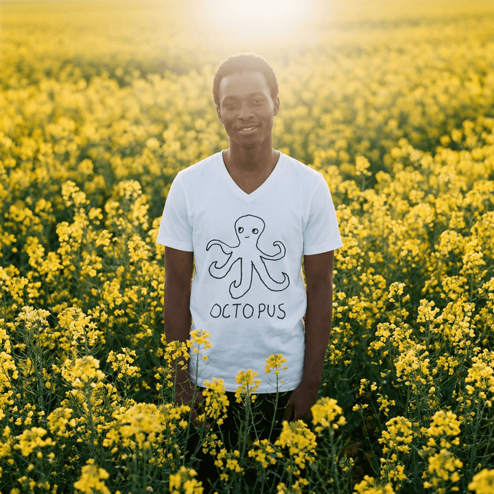 Octopus - V - Neck T-Shirt - LoFi Animal Shirts