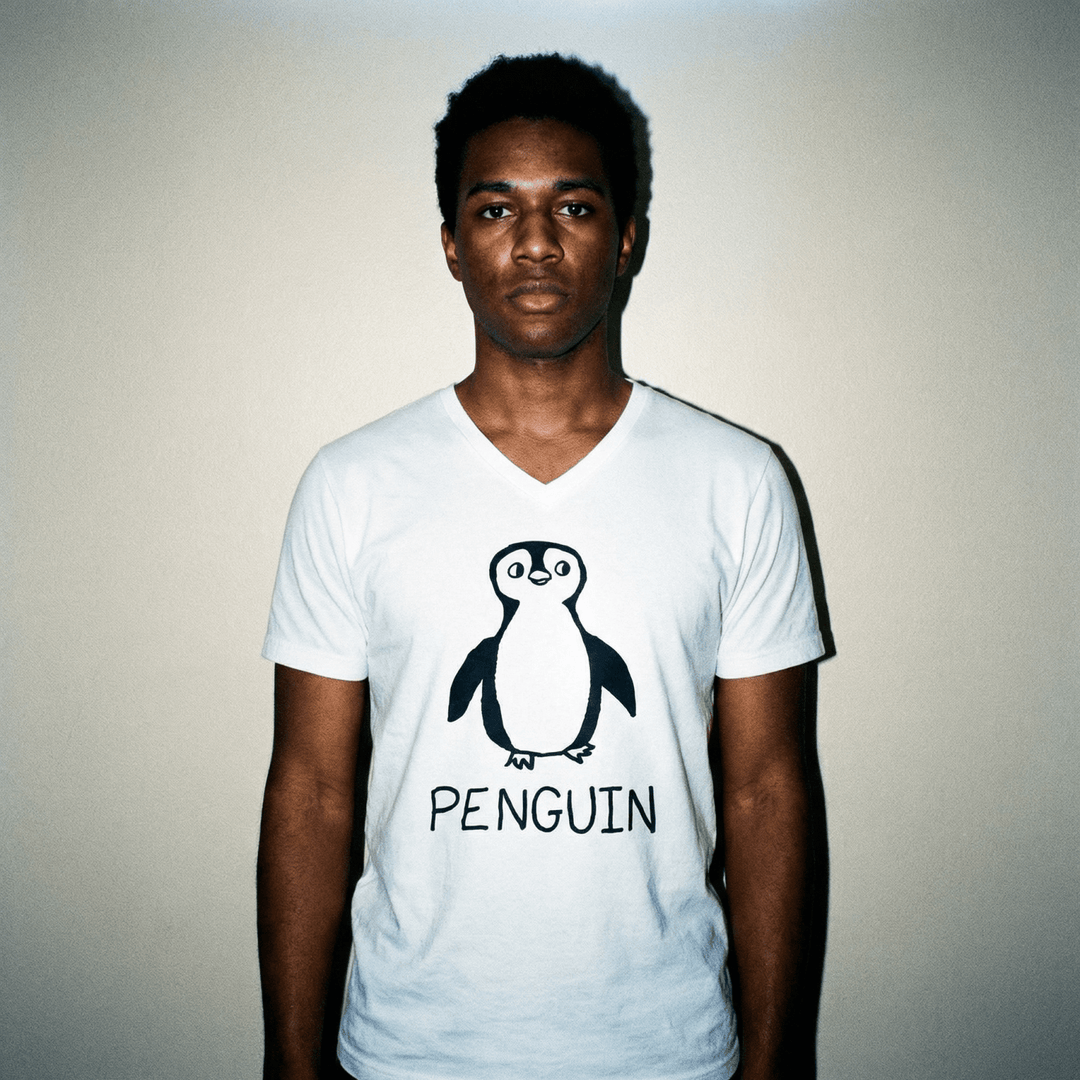 Penguin - V - Neck T-Shirt - LoFi Animal Shirts