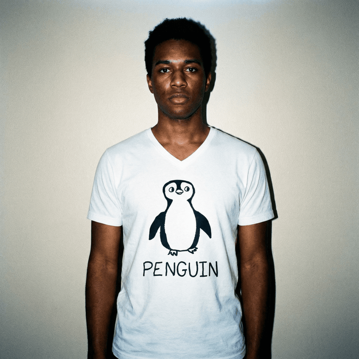 Penguin - V - Neck T-Shirt - LoFi Animal Shirts