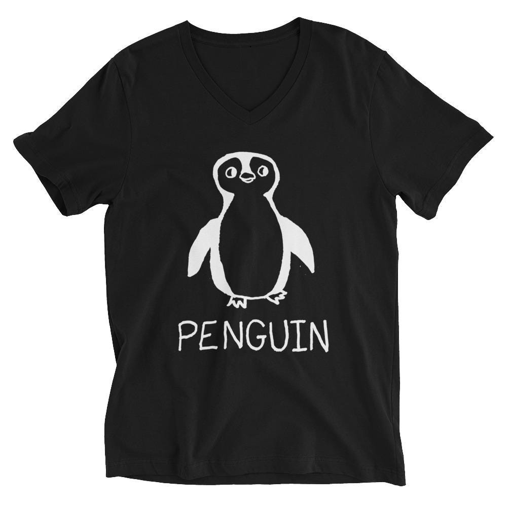 Penguin - V - Neck T-Shirt - LoFi Animal Shirts