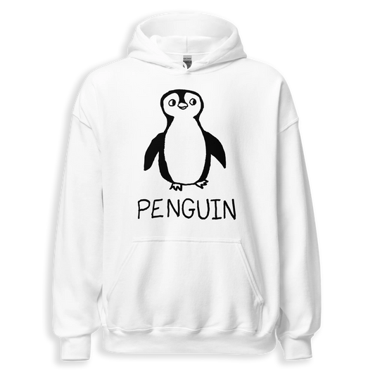 Penguin minimalist hoodie – hand-drawn lofi graphic hoodie – LoFi Animal Shirts