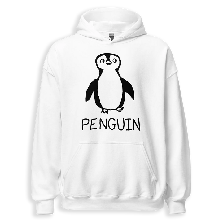 Penguin minimalist hoodie – hand-drawn lofi graphic hoodie – LoFi Animal Shirts