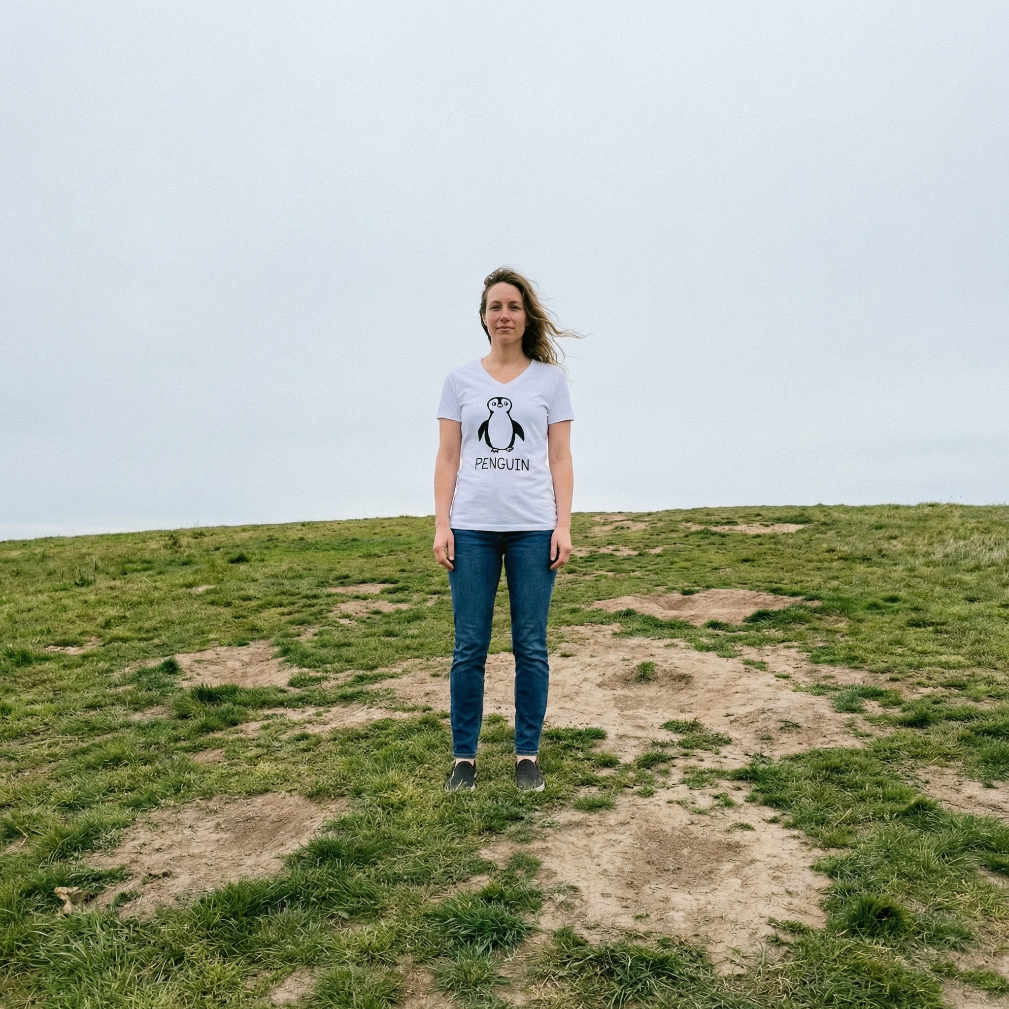 Penguin - Unisex V-neck Tee