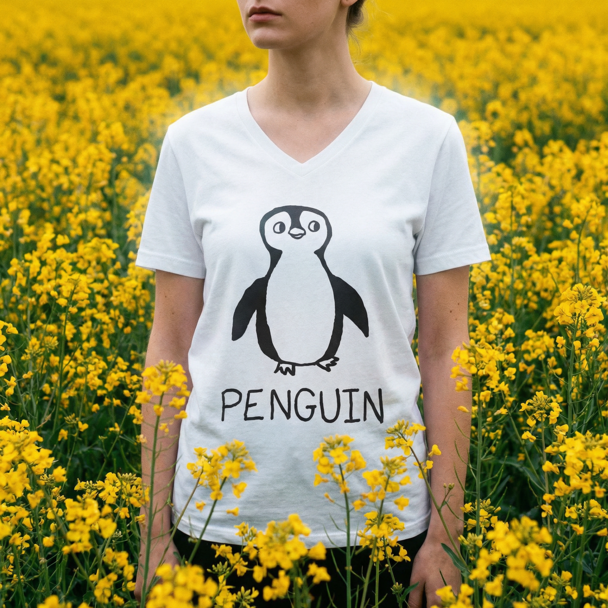 Penguin - Unisex V-neck Tee