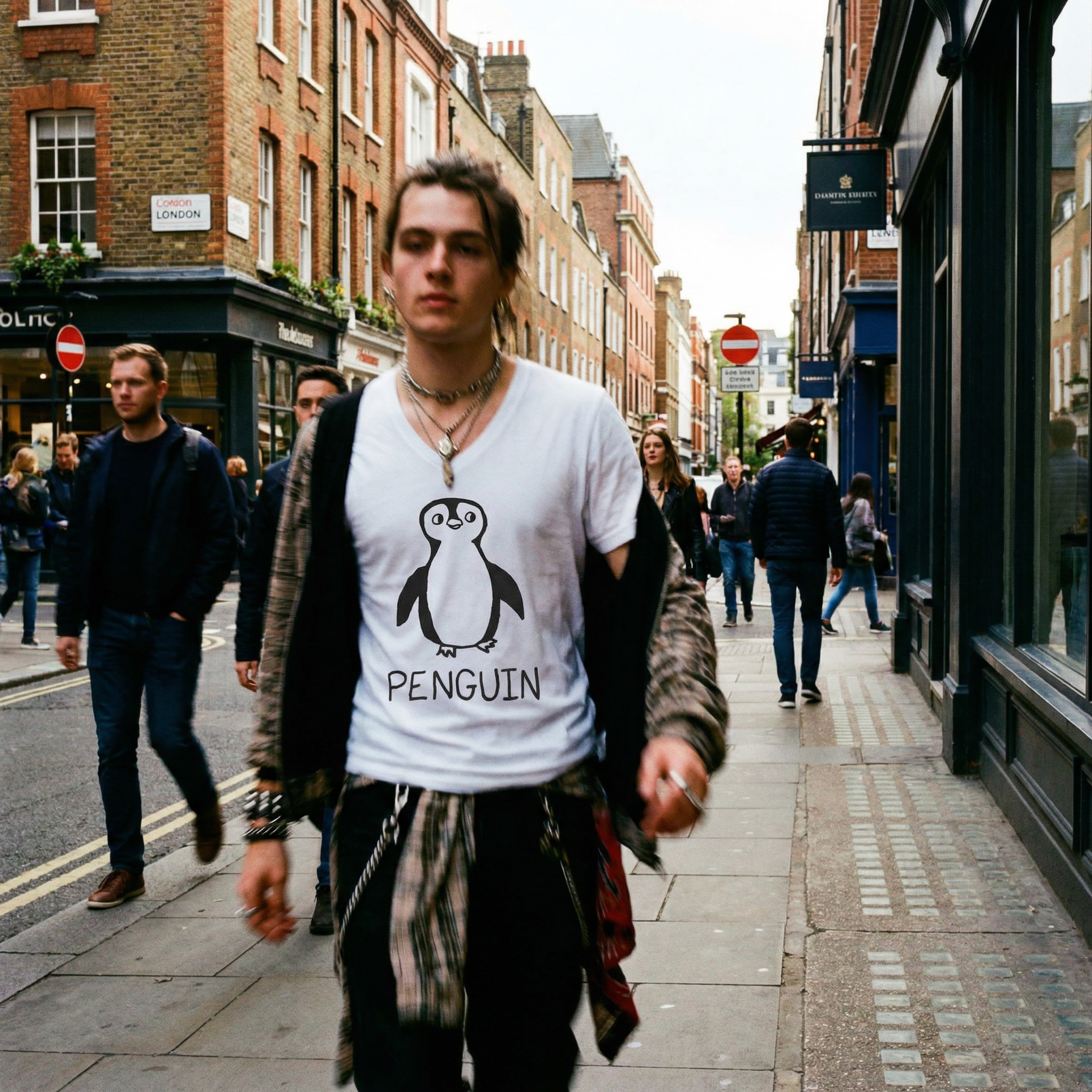 Penguin - Unisex V-neck Tee