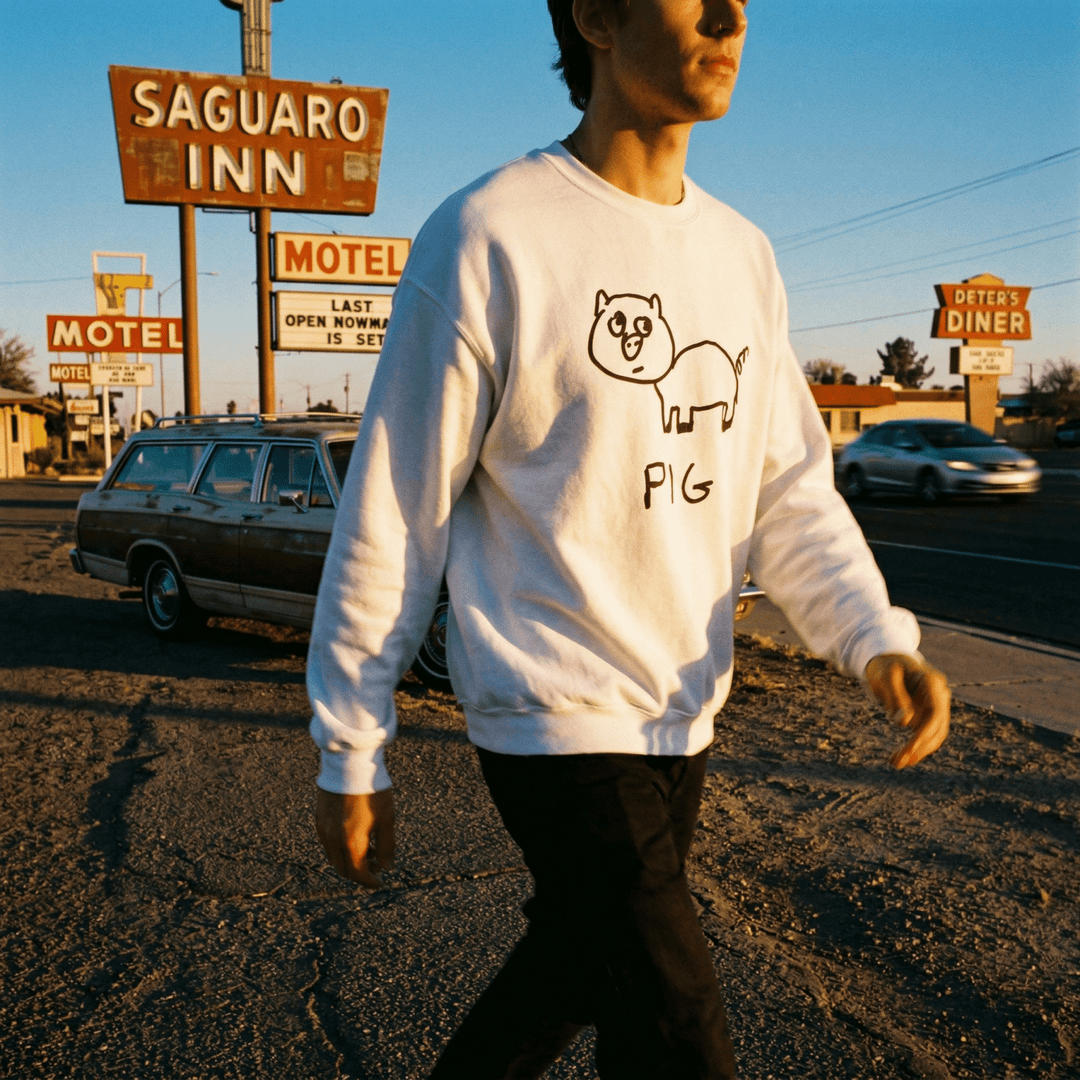 Pig - Crewneck Sweatshirt - LoFi Animal Shirts