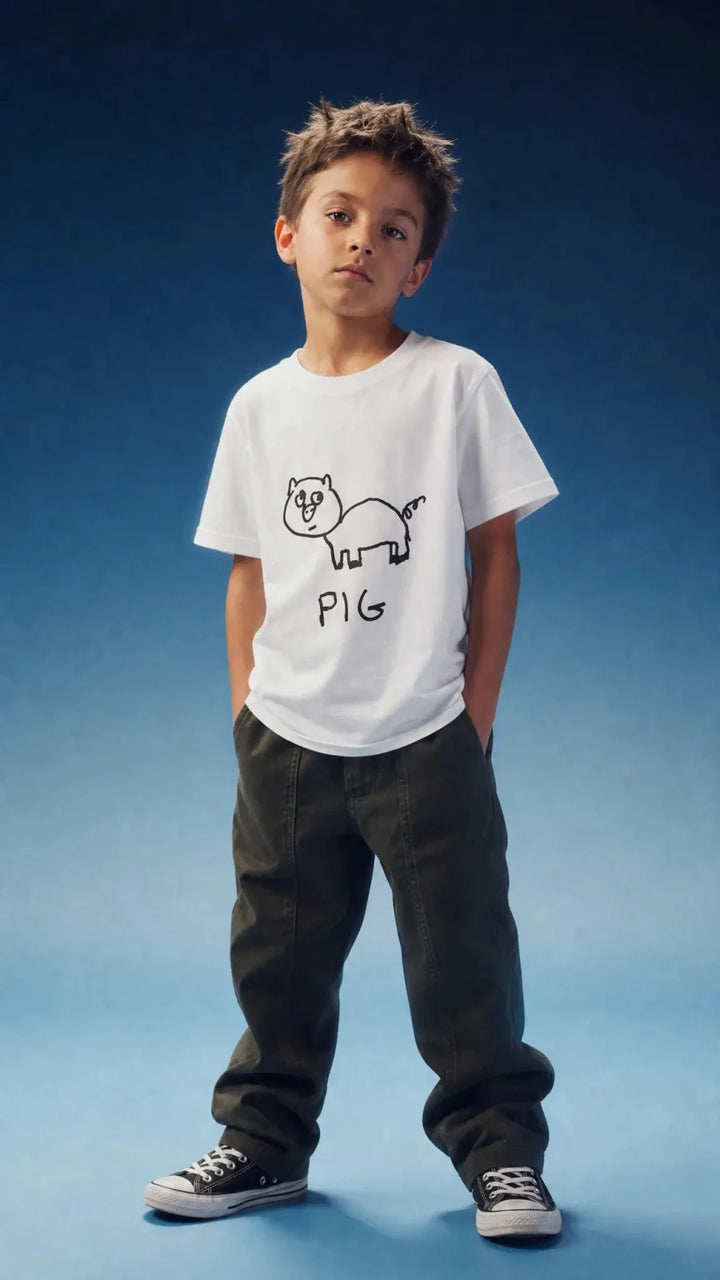 Pig - Kids Tee - LoFi Animal Shirts