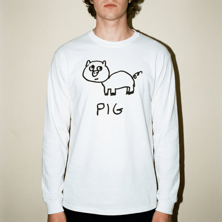 Pig - Long Sleeve Tee - LoFi Animal Shirts
