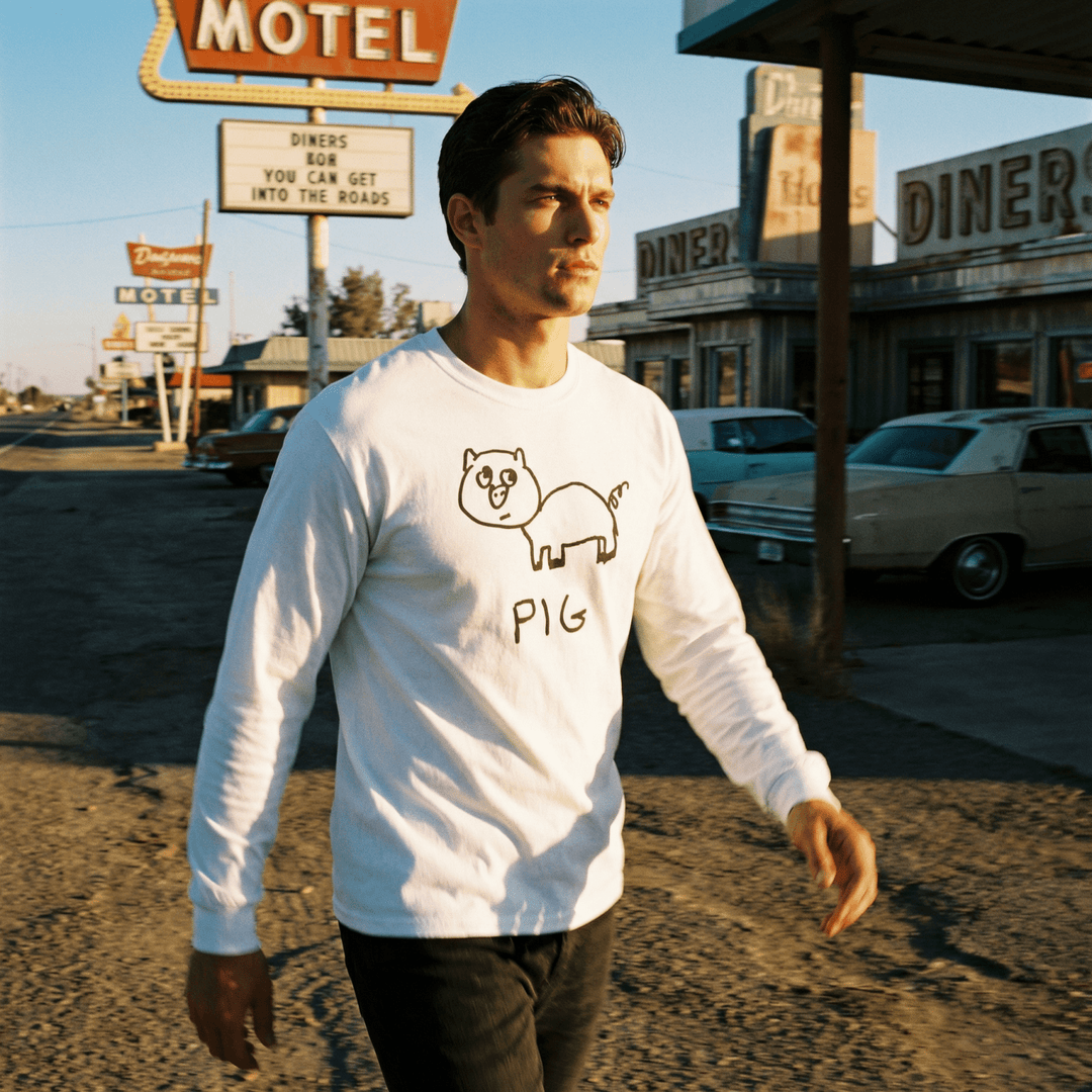 Pig - Long Sleeve Tee - LoFi Animal Shirts
