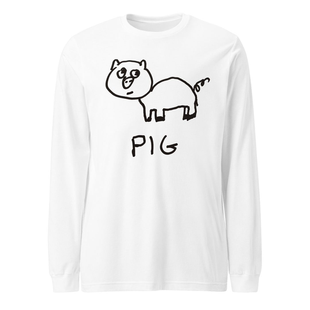 Pig - Long Sleeve Tee - LoFi Animal Shirts