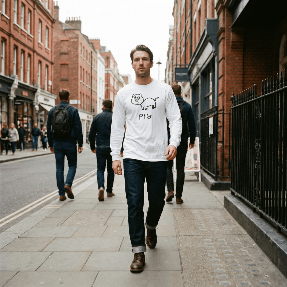 Pig - Long Sleeve Tee - LoFi Animal Shirts