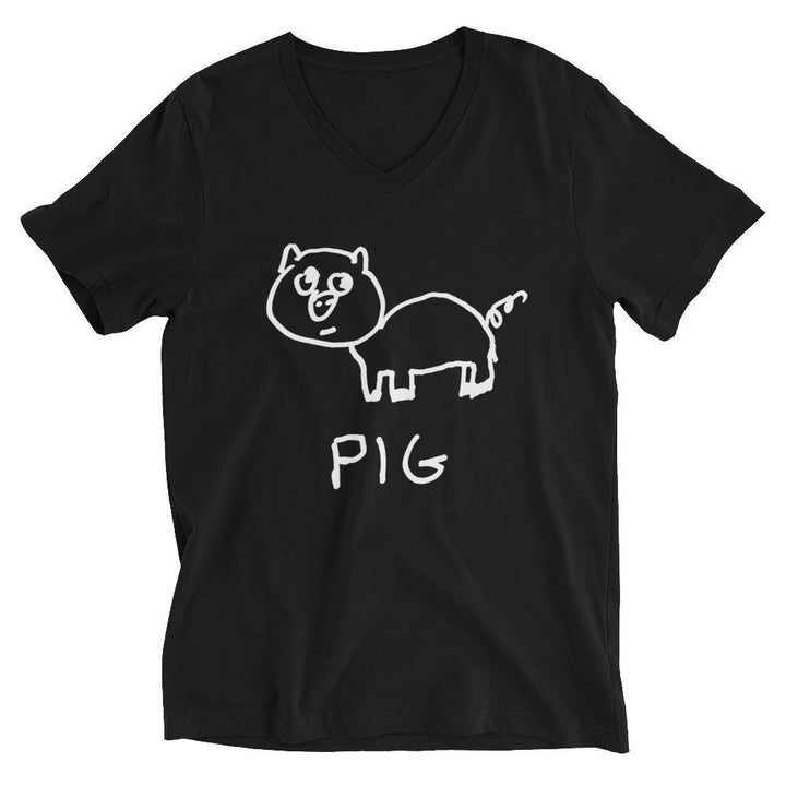 Pig - V - Neck T-Shirt - LoFi Animal Shirts