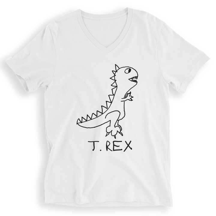 T Rex - V - Neck T-Shirt - LoFi Animal Shirts