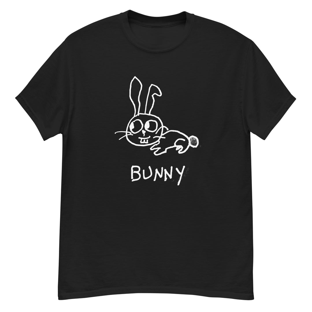 Bunny classic tee in black – minimalist lofi graphic – LoFi Animal Shirts