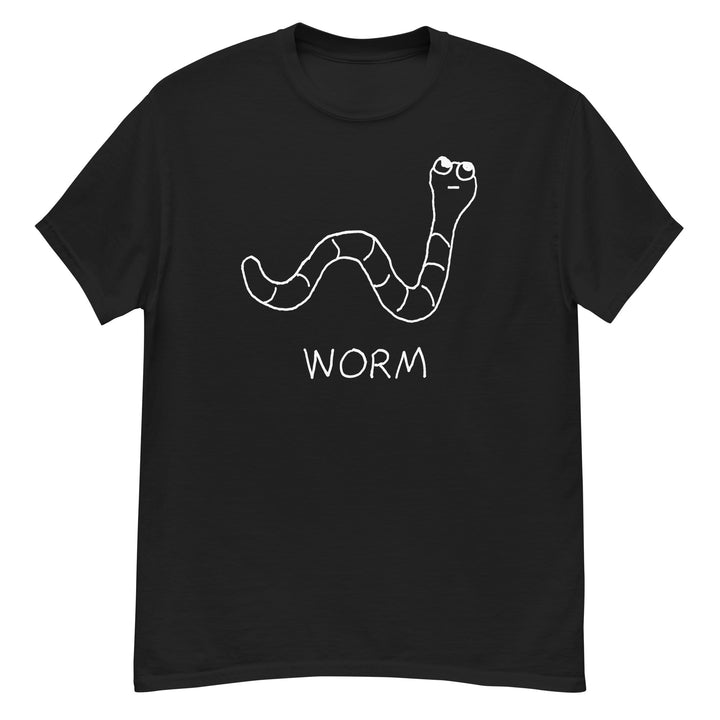 Worm classic tee in black – minimalist lofi graphic – LoFi Animal Shirts