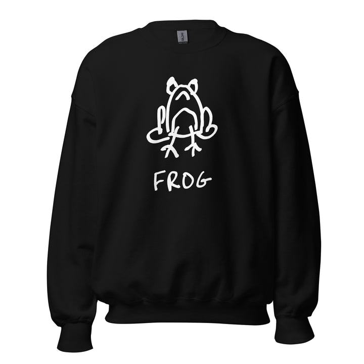 Frog crewneck sweatshirt in black – minimalist frog graphic – LoFi Animal Shirts