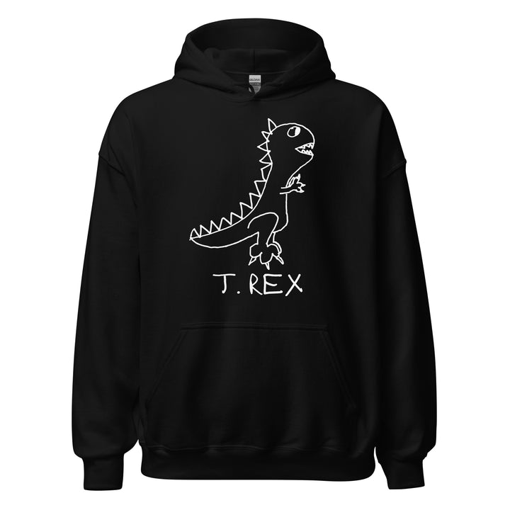 T-Rex hoodie in black – minimalist lofi graphic – LoFi Animal Shirts