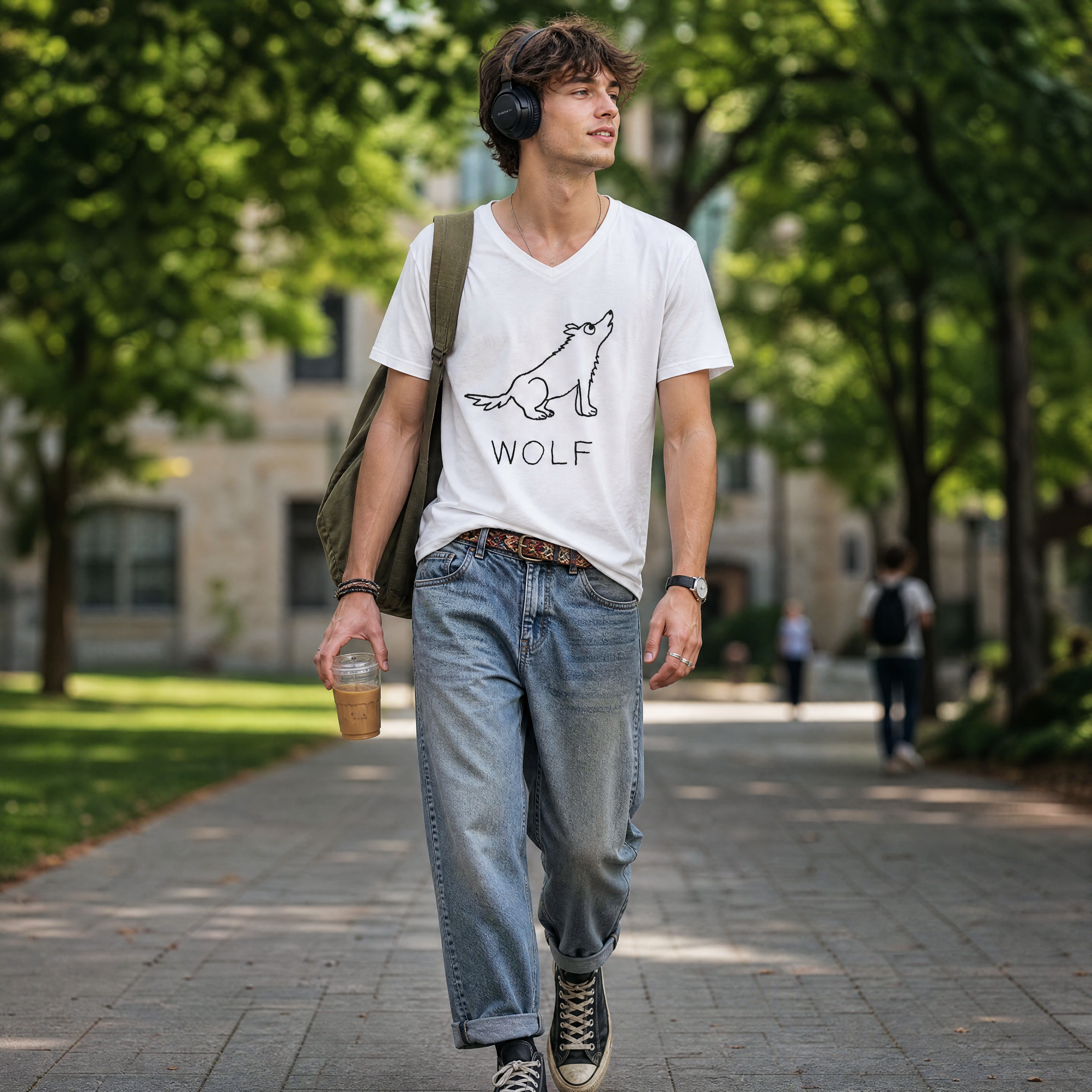 Wolf - Unisex V-neck Tee