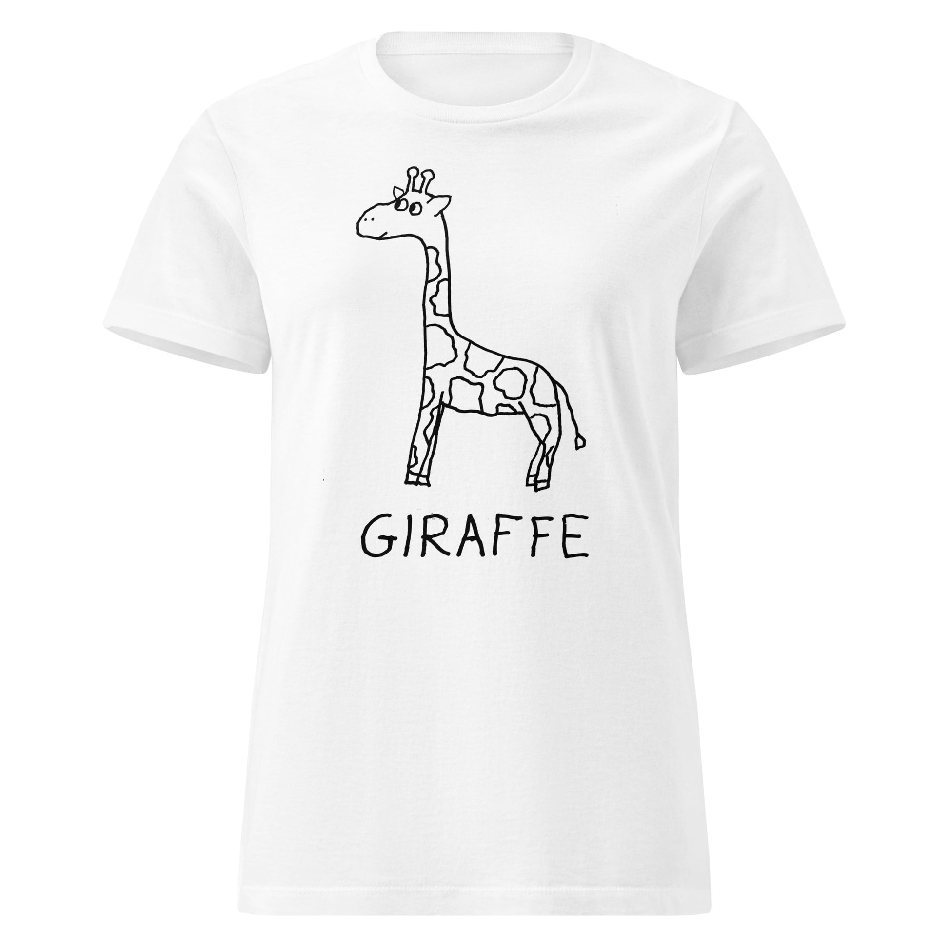 Giraffe minimalist women's fitted tee – hand-drawn lofi graphic – LoFi Animal Shirts