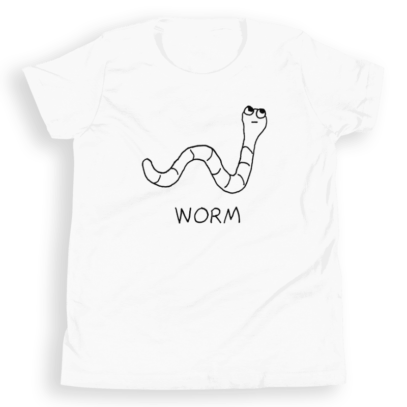 Worm - Kids Tee - LoFi Animal Shirts