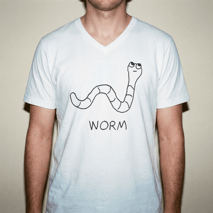 Worm - V - Neck T-Shirt - LoFi Animal Shirts